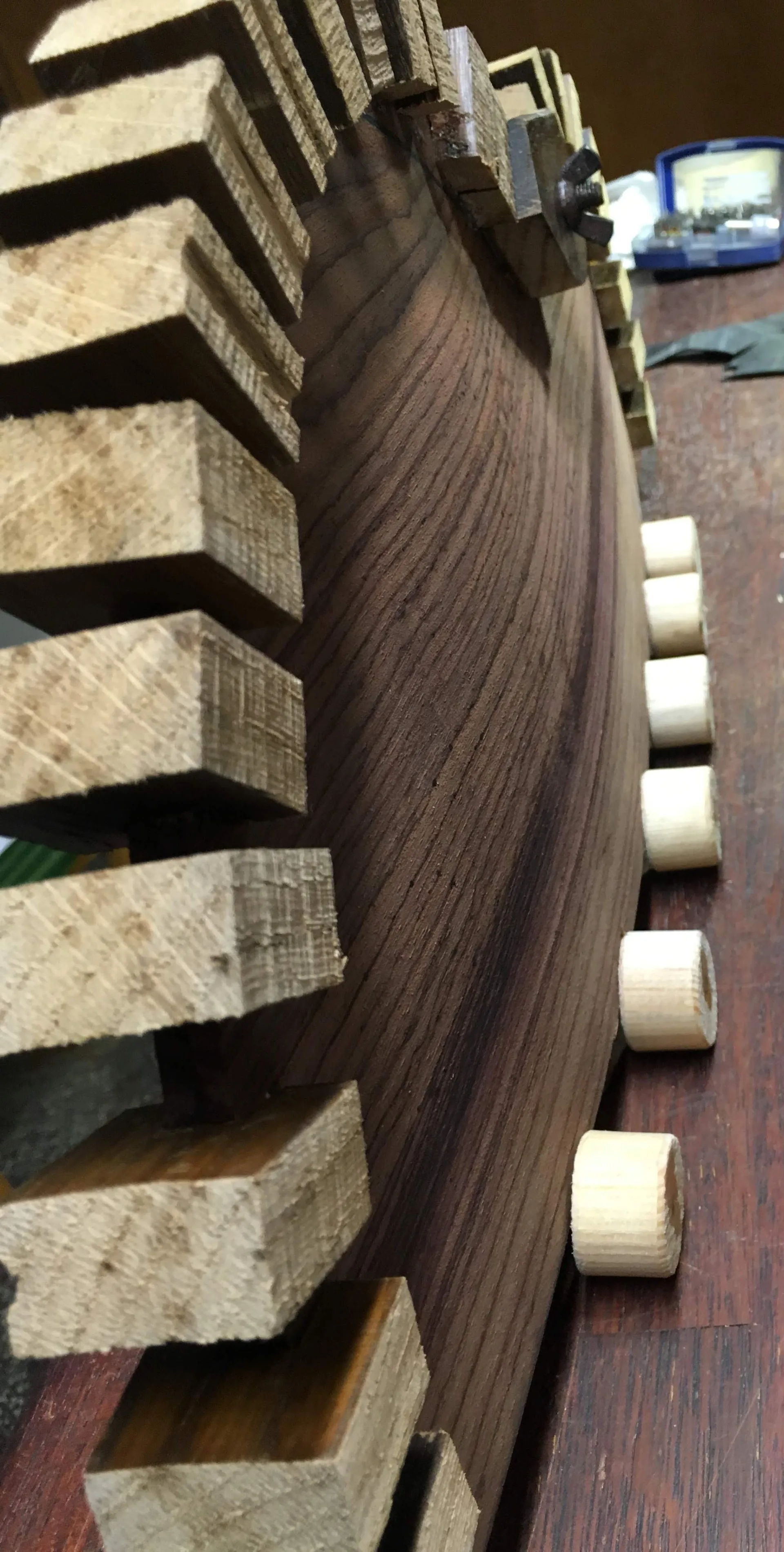 Wood bending assembly and clamps