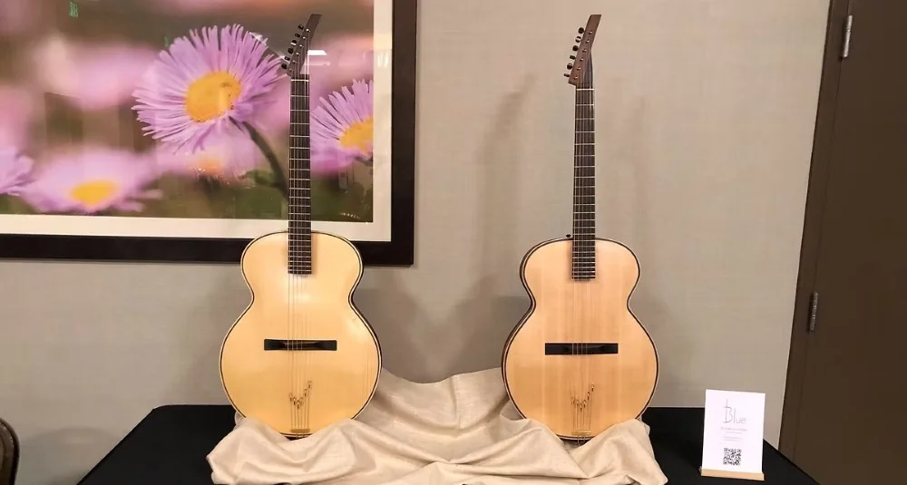 Cindy and Oldie guitars on display